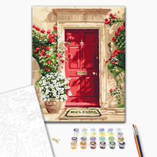 Painting by numbers Brushme Flower door 40x50 cm