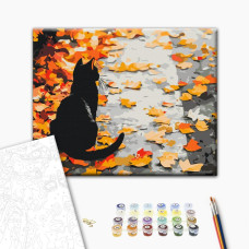 Painting by numbers Brushmer Autumn is watching 40x50 cm