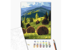 Painting by numbers Brushme Sun over the mountain pasture 40x50 cm