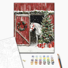 Malowanie po numerach Brushme Do dźwięku kopyt i śniegu 40x50 cm