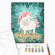 Malowanie po numerach Brushme Jednorożec 30x40 cm