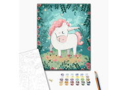 Malowanie po numerach Brushme Jednorożec 30x40 cm