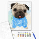 Malowanie po numerach Brushme "Jasny mops" 40x50 cm