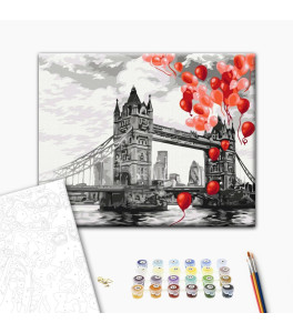 Malowanie po numerach Brushme "Balony nad Mostem Wieżowym" 40x50 cm