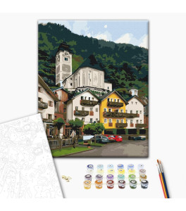 Malowanie po numerach Brushme "Miasteczko górskie" 40x50 cm