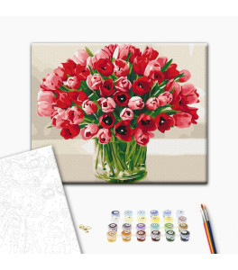 Painting by numbers Brushme "Bouquet of tulips for your beloved" 40x50 cm