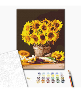 Malowanie po numerach Brushme "Jasne słoneczniki" 40x50 cm