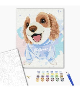 Malowanie po numerach Brushme "Przyjazny pies" 40x50 cm