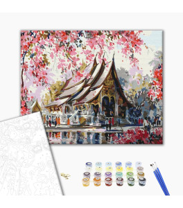 Malowanie po numerach Brushme "Świątynia tajska" 40x50 cm