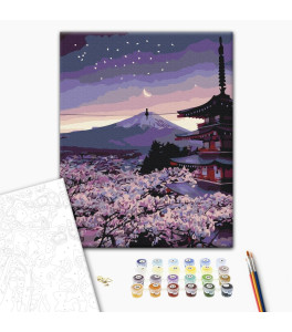 Malowanie po numerach Brushme "Wieczór w Japonii" 40x50 cm