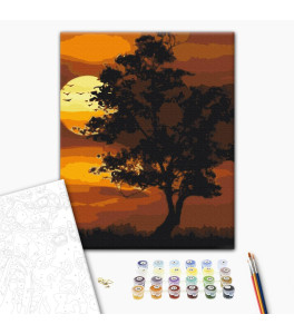 Malowanie po numerach Brushme "Płonący zachód słońca" 40x50 cm
