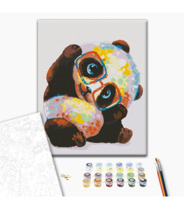 Malowanie po numerach Brushme "Tęczowy panda" 40x50 cm