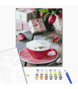 Malowanie po numerach Brushme "Filizanka cappuccino" 40x50 cm