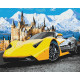 Malowanie po numerach Brushme "Lamborghini koło zamku" 40x50 cm