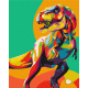 Malowanie po numerach Brushme "Tęczowy Tyranozaur" 40x50 cm