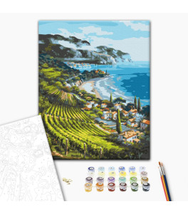 Malowanie po numerach Brushme "Osada nadmorska" 40x50 cm