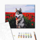 Malowanie po numerach Brushme "Husky na polu tulipanów" 40x50 cm