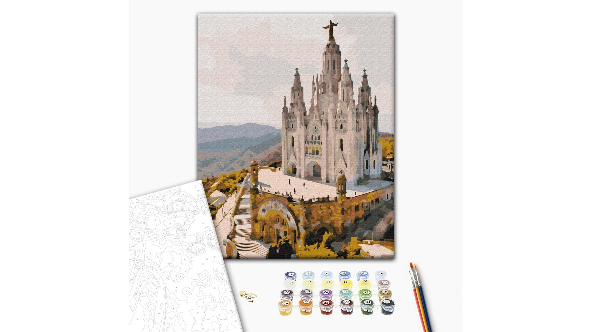 Malowanie po numerach Brushme "Świątynia Najświętszego Serca. Barcelona" 40x50 cm