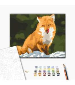 Malowanie po numerach Brushme "Mała siostra liska" 40x50 cm