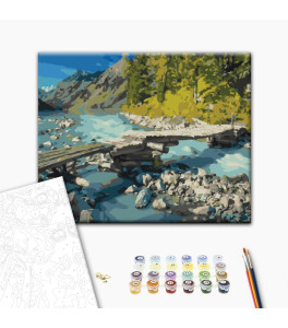 Malowanie po numerach Brushme "Górzysty most" 40x50 cm