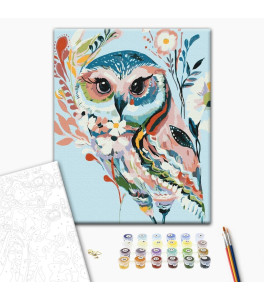 Malowanie po numerach Brushme "Narysowana sowa" 40x50 cm