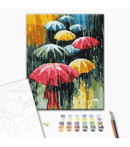 Malowanie po numerach Brushme "Kolorowy deszcz" 40x50 cm
