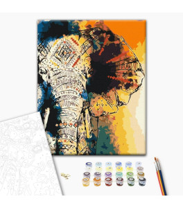 Painting by numbers Brushme "Elephant pattern" 40x50 cm
