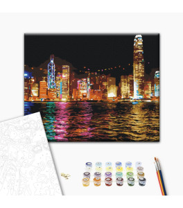 Painting by numbers Brushme "Night hong kong" 40x50 cm