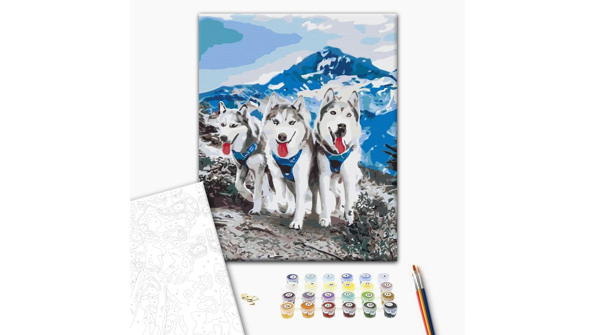 Malowanie po numerach Brushme "Przyjaciele husky" 40x50 cm