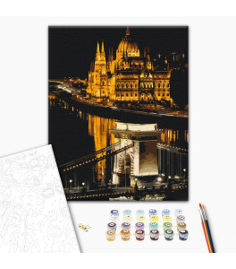 Malowanie po numerach Brushme "Noc w Budapeszcie" 40x50 cm