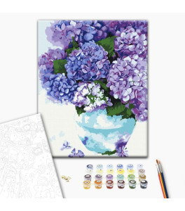 Painting by numbers Brushme "Hydrangea in a heavenly pot" 40x50 cm