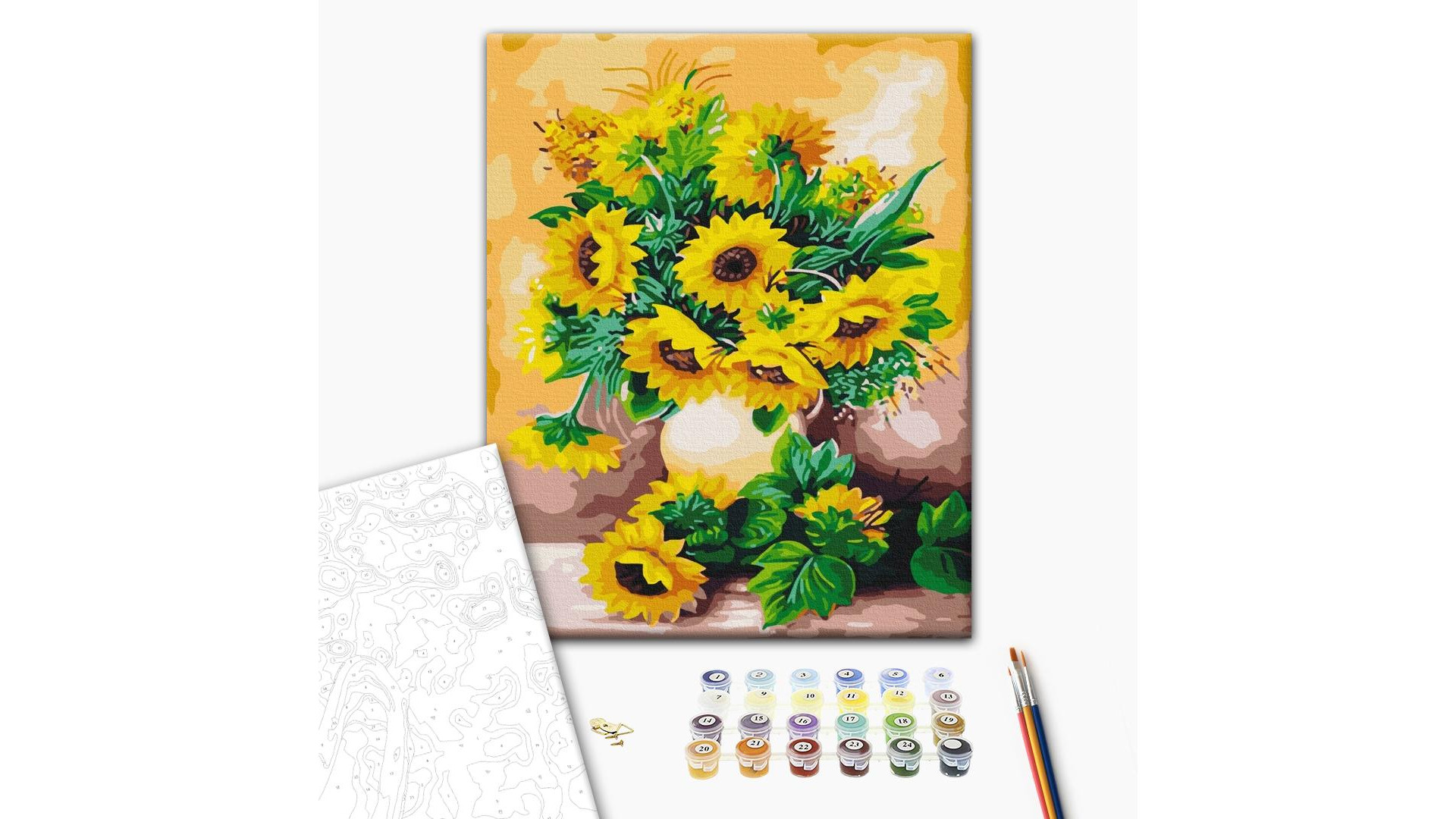 Malowanie po numerach Brushme "Bukiet słoneczników" 40x50 cm