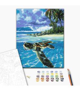 Malowanie po numerach Brushme "Żółw tropikalny" 40x50 cm