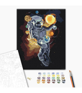 Malowanie po numerach Brushme "Jongler kosmiczny" 40x50 cm