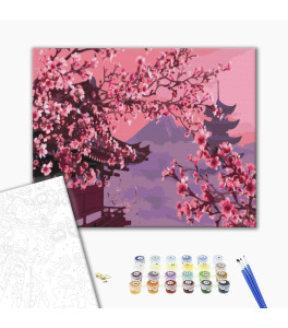 Malowanie po numerach Brushme "Kwiat wiśni w Japonii" 40x50 cm