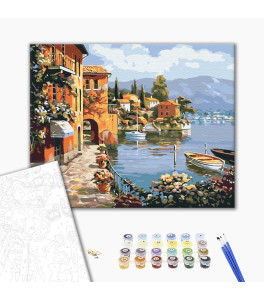 Painting by numbers Brushme "A cozy seaside town" 40x50 cm
