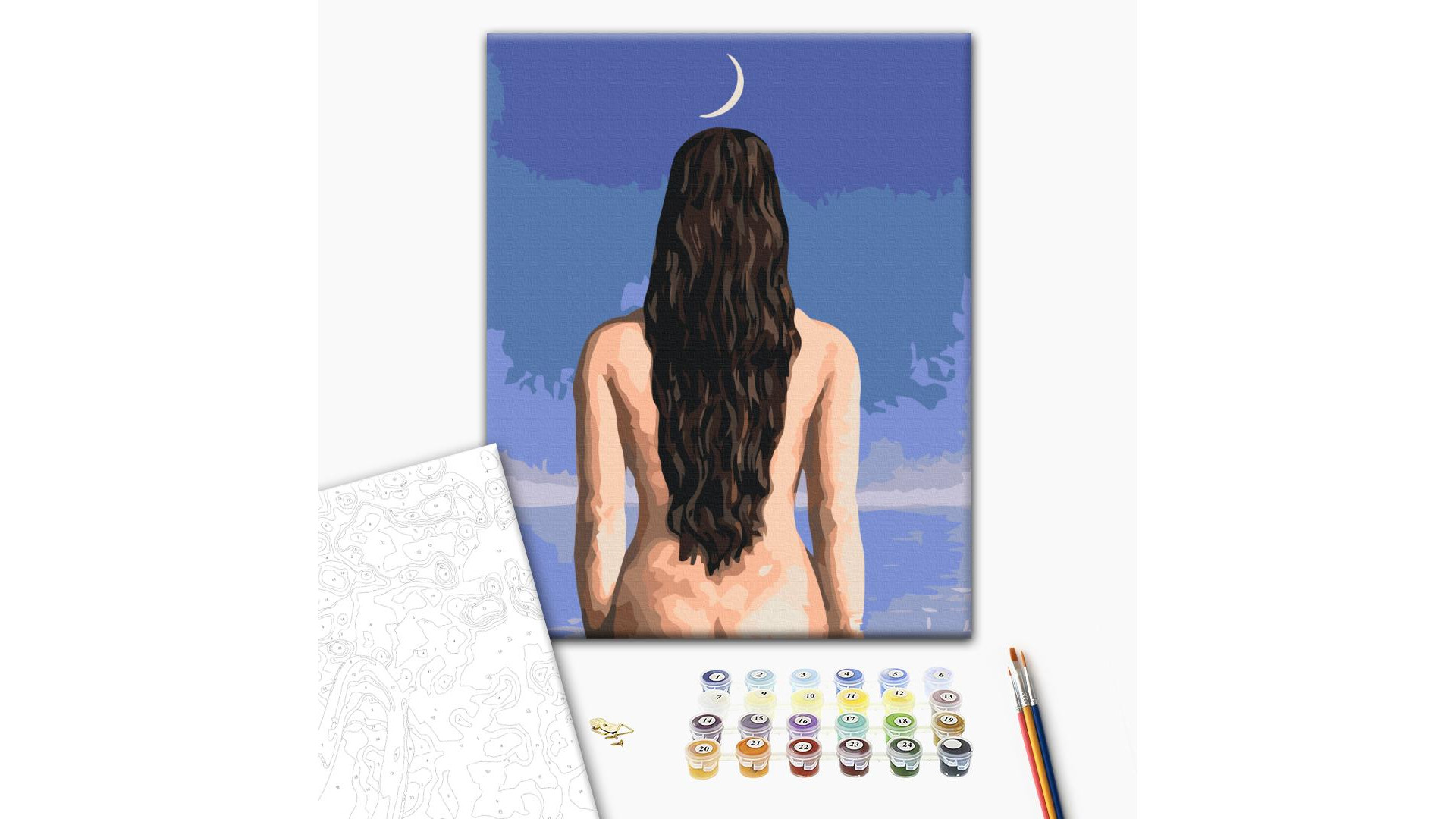 Malowanie po numerach Brushme "Suknia wieczorowa. Rene Magritte" 40x50 cm
