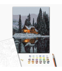  Painting by numbers Brushme Snowy night 40x50 cm