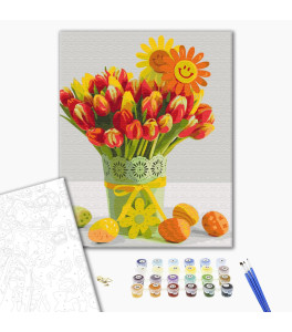 Malowanie po numerach Brushme "Tulipany wielkanocne" 40x50 cm