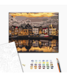 Malowanie po numerach Brushme "Wieczór w Sztokholmie" 40x50 cm