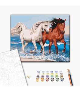 Malowanie po numerach Brushme "Konie na wybrzeżu" 40x50 cm Malowanie po numerach Brushme "Konie na wybrzeżu" 40x50 cm