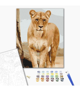 Painting by numbers Brushme "Young lioness" 40x50 cm