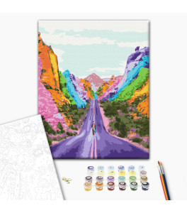 Malowanie po numerach Brushme "Tęcza ścieżka" 40x50 cm