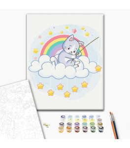 Painting by numbers Brushme "Cat star catcher" 40x50 cm