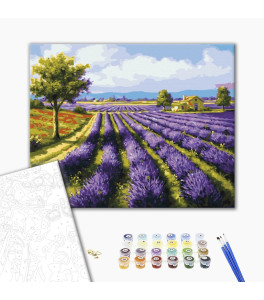 Malowanie po numerach Brushme "Pola lawendy" 40x50 cm