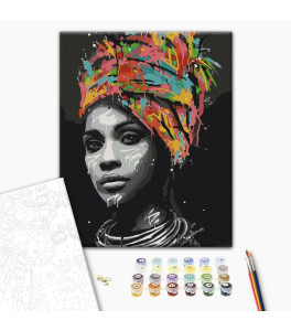 Malowanie po numerach Brushme Kontrast afrykański 40x50 cm