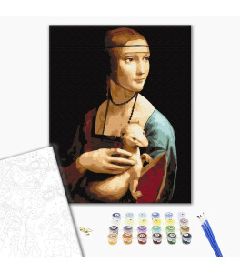Malowanie po numerach Brushme "Dama z łasiczką. Leonardo da Vinci" 40x50 cm