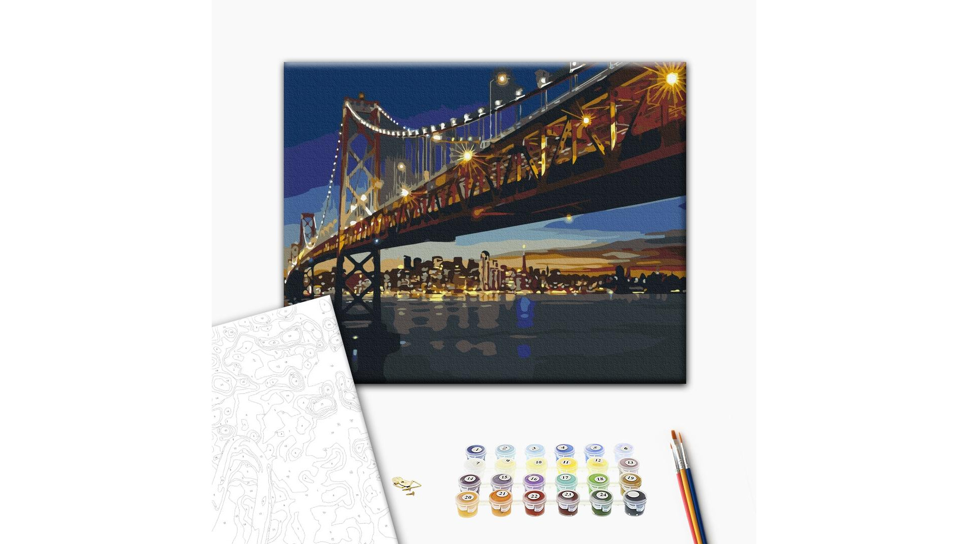 Malowanie po numerach Brushme "San Francisco w nocy" 40x50 cm