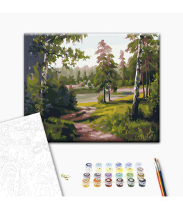 Malowanie po numerach Brushme "Dolina Brzozowa" 40x50 cm
