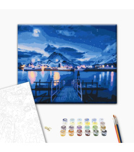 Malowanie po numerach Brushme "Odbicia zorzy polarnej" 40x50 cm